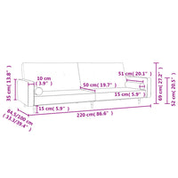 Divano Letto a 2 Posti con 2 Cuscini Nero in Velluto 375752