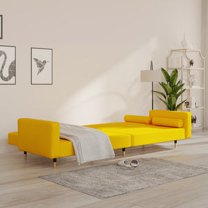 Divano Letto a 2 Posti con 2 Cuscini Giallo in Vellutocod mxl 87850