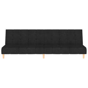 Divano Letto a 2 Posti Nero in Tessuto