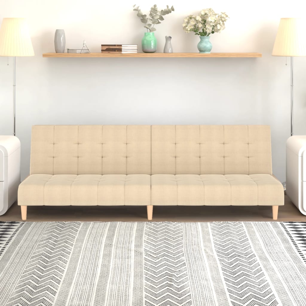 Divano Letto a 2 Posti-Sofa Letto 2 Posti-Daybed Crema in Tessuto 850422