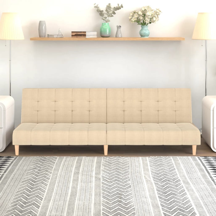 Divano Letto a 2 Posti-Sofa Letto 2 Posti-Daybed Crema in Tessuto 850422