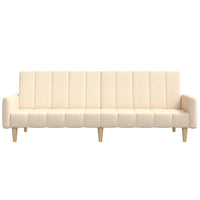 Divano Letto a 2 Posti Crema in Tessuto 375761