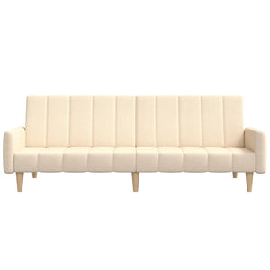 Divano Letto a 2 Posti Crema in Tessuto 375761