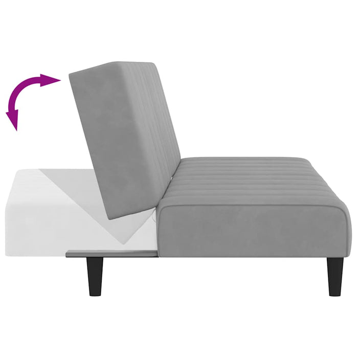 Divano Letto a 2 Posti-Sofa Letto 2 Posti-Daybed Grigio Chiaro in Velluto 773277