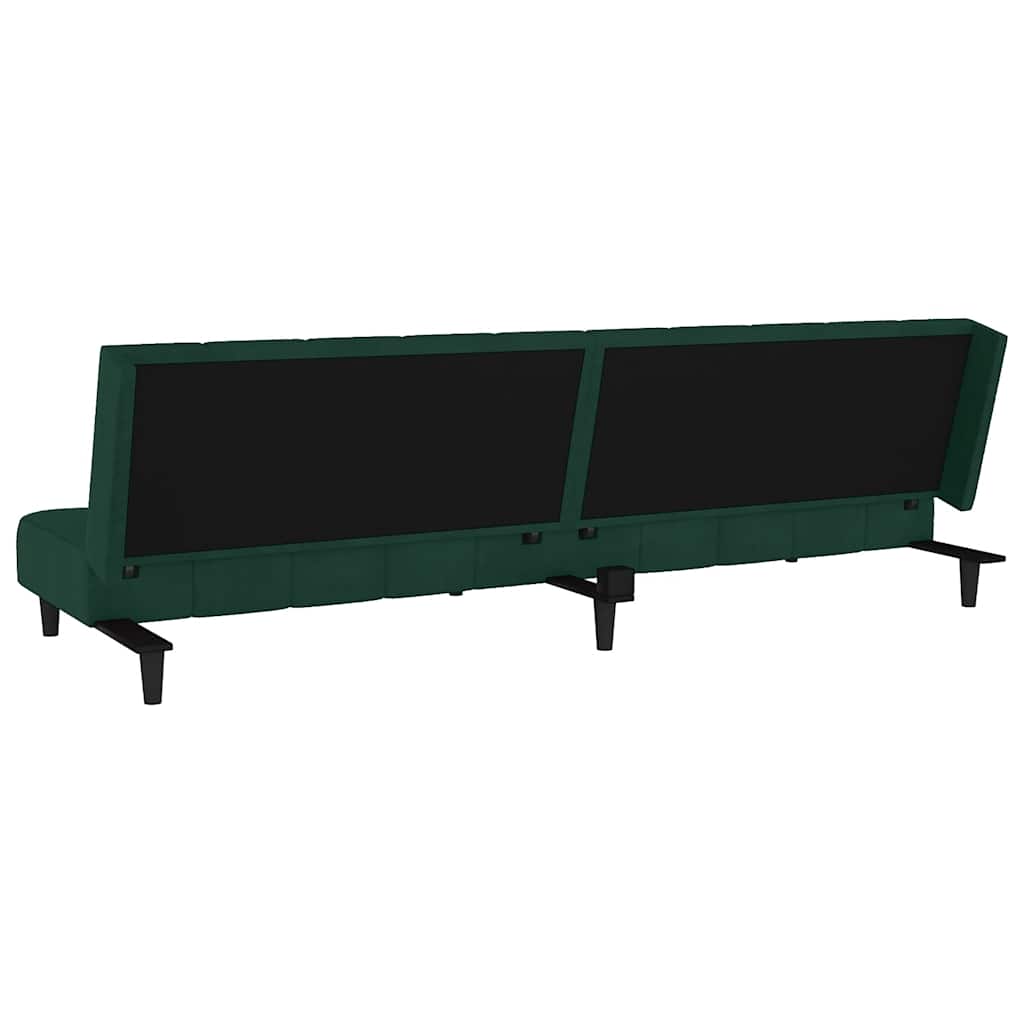 Divano Letto a 2 Posti-Sofa Letto 2 Posti-Daybed Verde Scuro in Velluto 482884