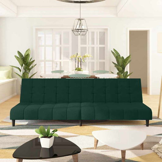 Divano Letto a 2 Posti-Sofa Letto 2 Posti-Daybed Verde Scuro in Velluto 482884