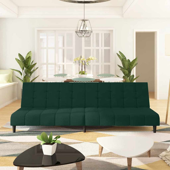 Divano Letto a 2 Posti-Sofa Letto 2 Posti-Daybed Verde Scuro in Velluto 482884