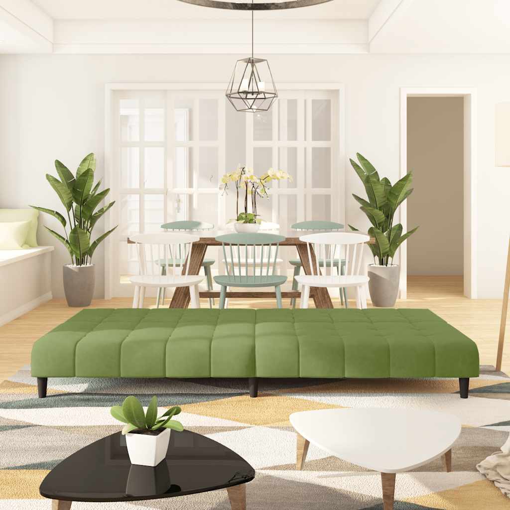 Divano Letto a 2 Posti-Sofa Letto 2 Posti-Daybed Verde Chiaro in Velluto 619244