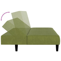 Divano Letto a 2 Posti Verde Chiaro in Velluto 375766
