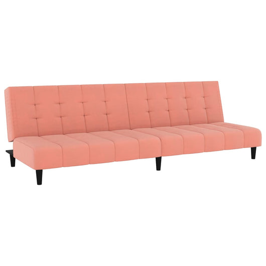 Divano Letto a 2 Posti Rosa in Velluto 375767