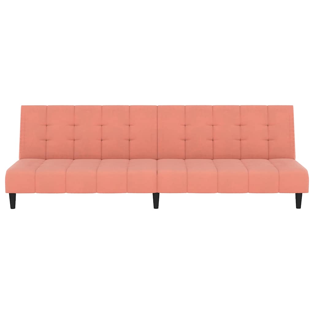 Divano Letto a 2 Posti Rosa in Velluto 375767