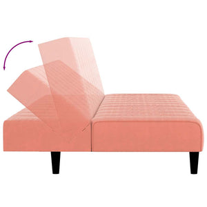 Divano Letto a 2 Posti-Sofa Letto 2 Posti-Daybed Rosa in Velluto 927613