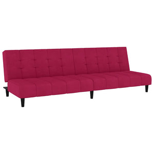 Divano Letto a 2 Posti-Sofa Letto 2 Posti-Daybed Rosso Vino in Velluto 236440
