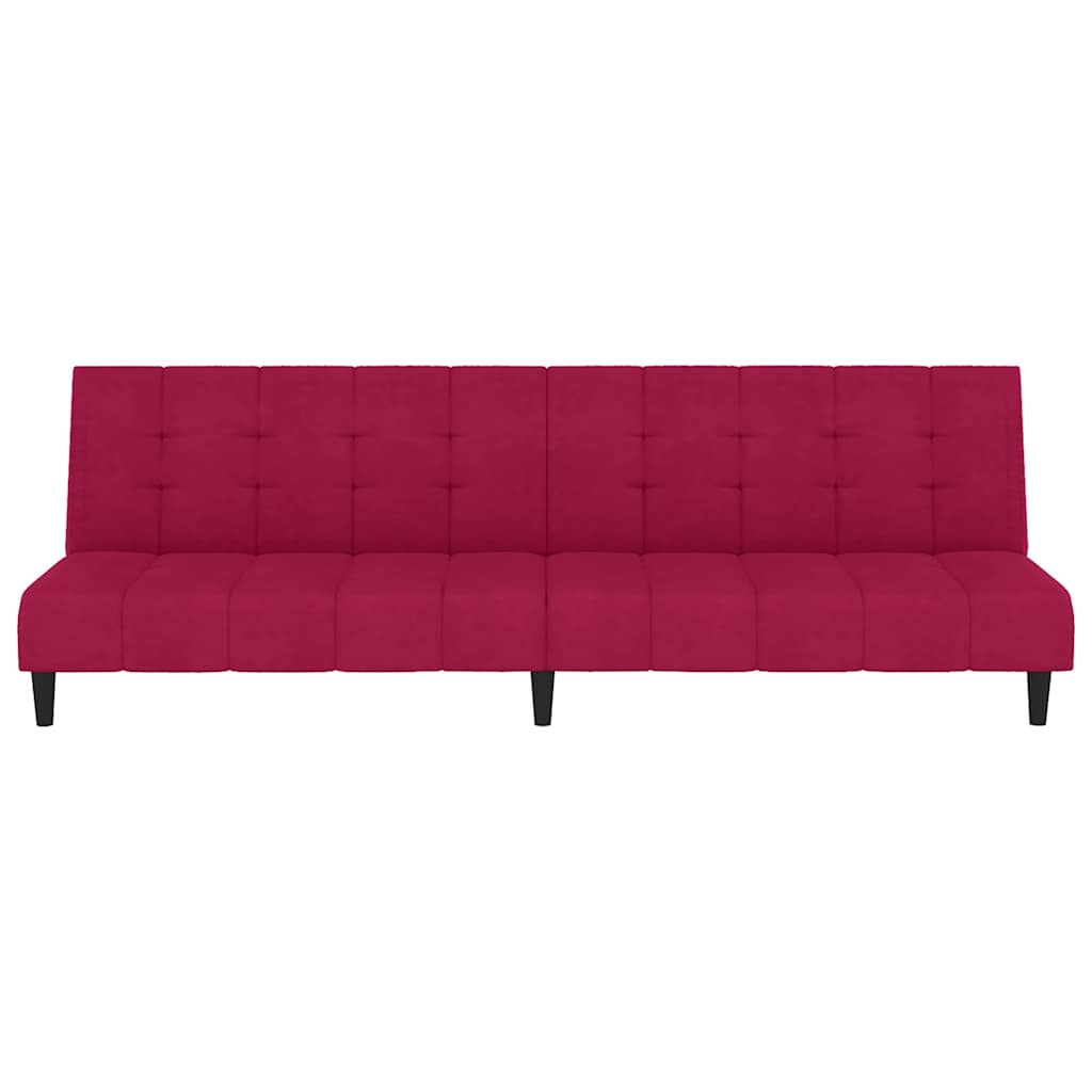 Divano Letto a 2 Posti-Sofa Letto 2 Posti-Daybed Rosso Vino in Velluto 236440