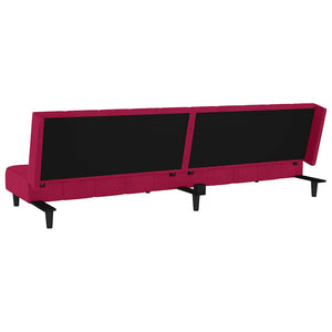 Divano Letto a 2 Posti-Sofa Letto 2 Posti-Daybed Rosso Vino in Velluto 236440