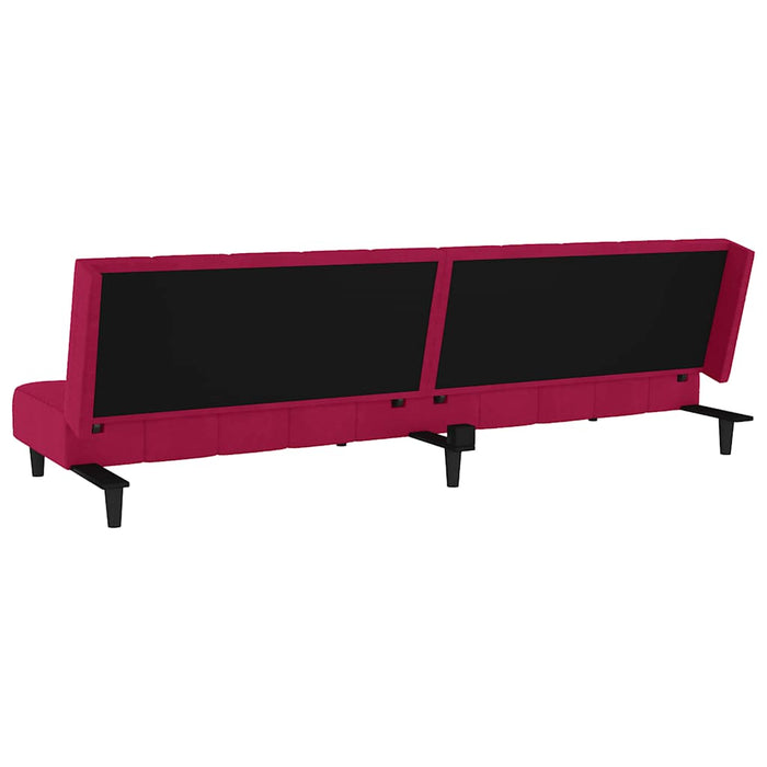 Divano Letto a 2 Posti-Sofa Letto 2 Posti-Daybed Rosso Vino in Velluto 236440
