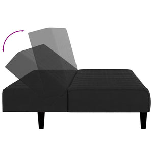 Divano Letto a 2 Posti-Sofa Letto 2 Posti-Daybed Nero in Velluto 832479
