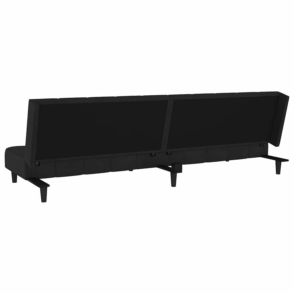 Divano Letto a 2 Posti-Sofa Letto 2 Posti-Daybed Nero in Velluto 832479