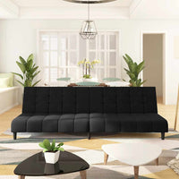 Divano Letto a 2 Posti-Sofa Letto 2 Posti-Daybed Nero in Velluto 832479