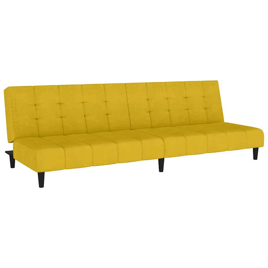 Divano Letto a 2 Posti-Sofa Letto 2 Posti-Daybed Giallo in Velluto 740049
