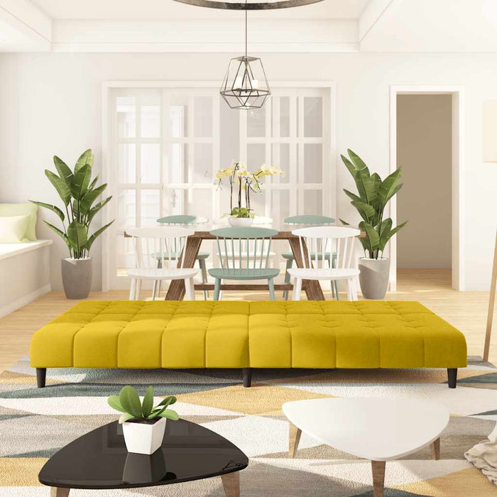 Divano Letto a 2 Posti-Sofa Letto 2 Posti-Daybed Giallo in Velluto 740049