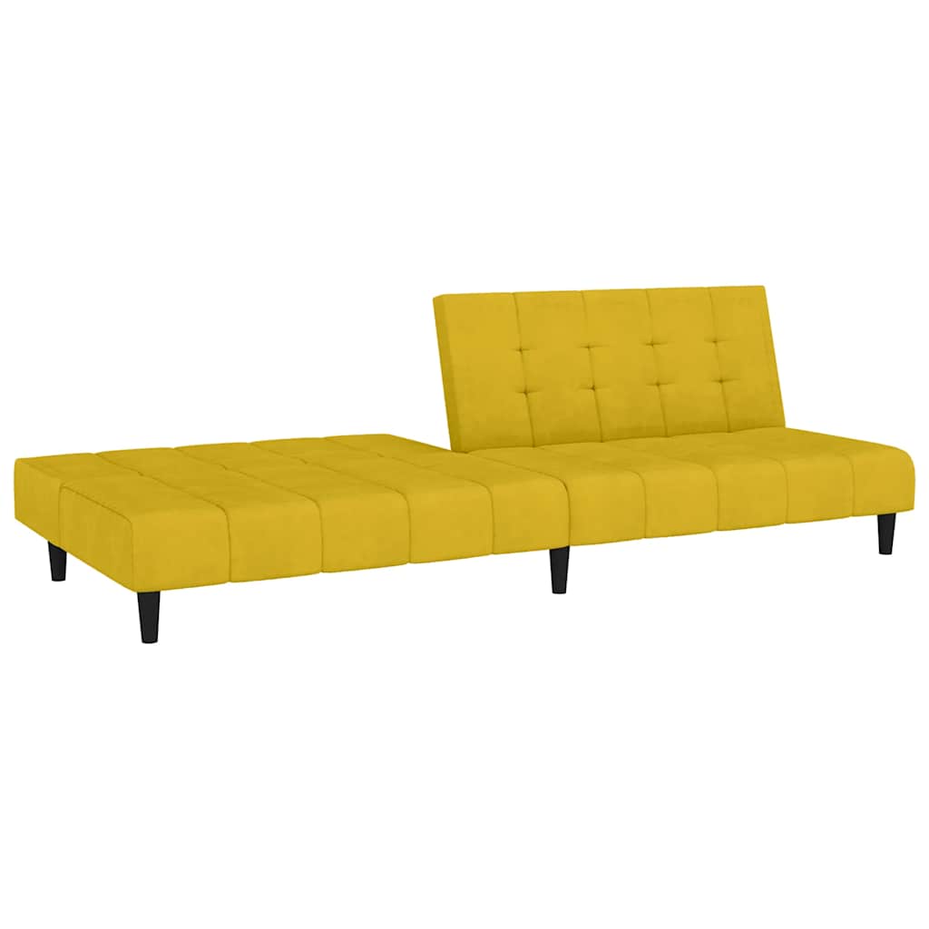 Divano Letto a 2 Posti-Sofa Letto 2 Posti-Daybed Giallo in Velluto 740049