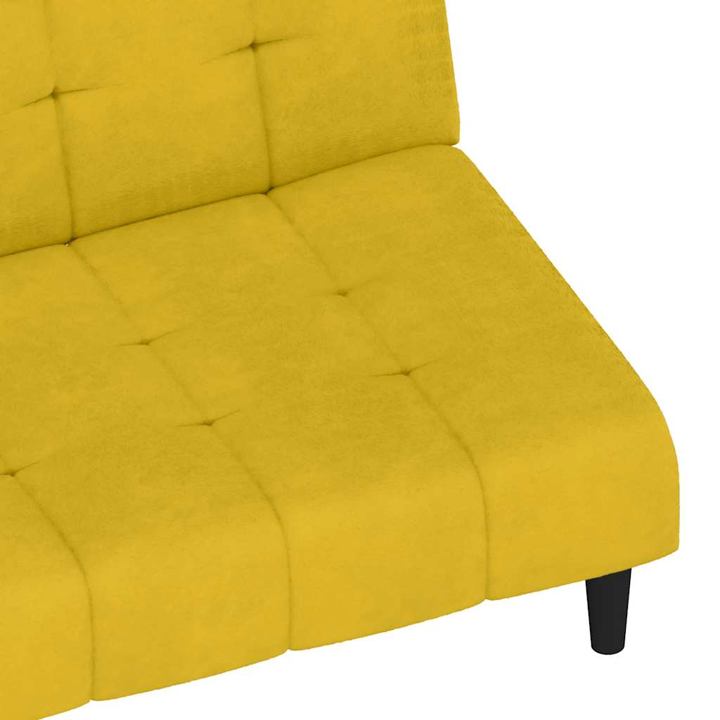 Divano Letto a 2 Posti-Sofa Letto 2 Posti-Daybed Giallo in Velluto 740049