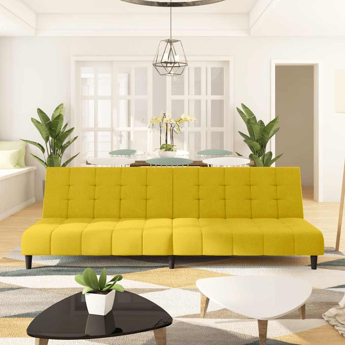 Divano Letto a 2 Posti-Sofa Letto 2 Posti-Daybed Giallo in Velluto 740049