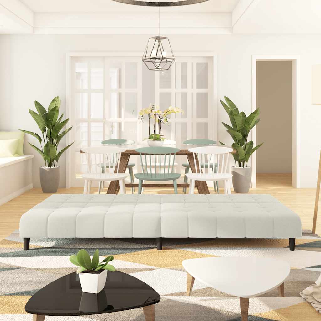 Divano Letto a 2 Posti-Sofa Letto 2 Posti-Daybed Crema in Velluto 207107