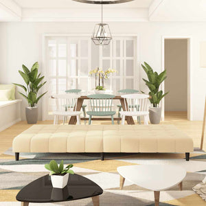 Divano Letto a 2 Posti Crema in Velluto 375772