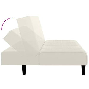 Divano Letto a 2 Posti-Sofa Letto 2 Posti-Daybed Crema in Velluto 207107