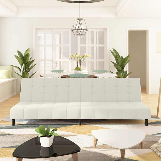 Divano Letto a 2 Posti-Sofa Letto 2 Posti-Daybed Crema in Velluto 207107