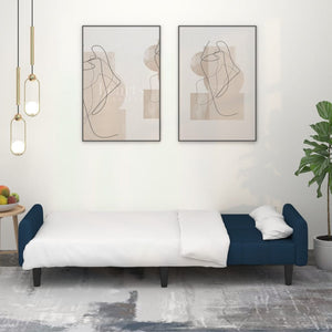 Divano Letto a 2 Posti Blu in Velluto 375773