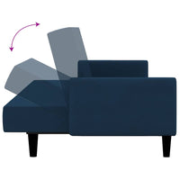 Divano Letto a 2 Posti-Sofa Letto 2 Posti-Daybed Blu in Velluto 980322