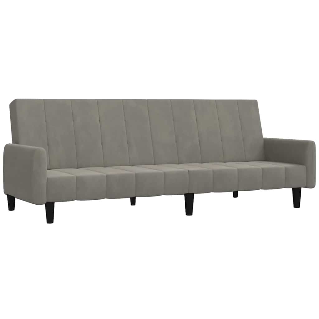 Divano Letto a 2 Posti-Sofa Letto 2 Posti-Daybed Grigio Chiaro in Velluto 730387