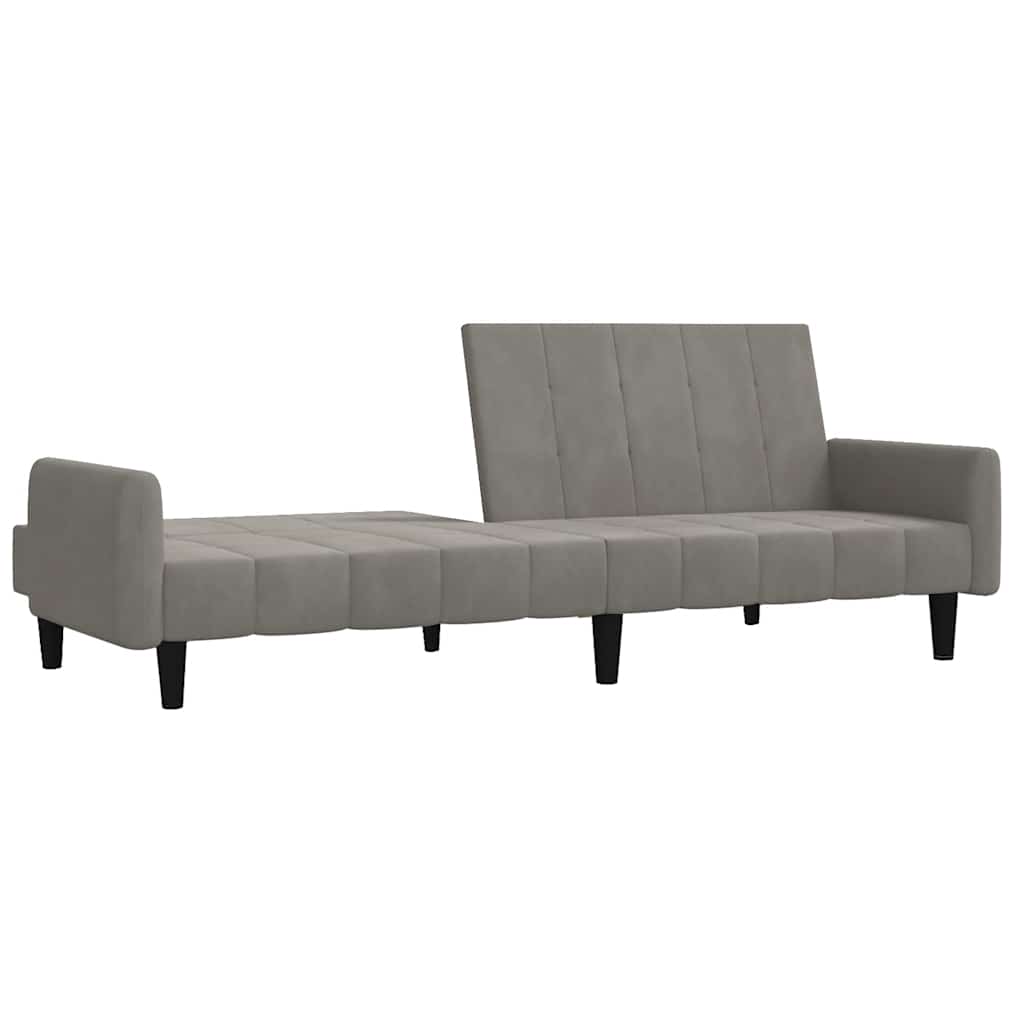 Divano Letto a 2 Posti-Sofa Letto 2 Posti-Daybed Grigio Chiaro in Velluto 730387
