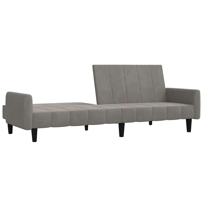 Divano Letto a 2 Posti-Sofa Letto 2 Posti-Daybed Grigio Chiaro in Velluto 730387