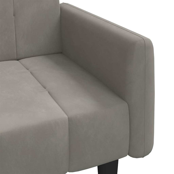 Divano Letto a 2 Posti-Sofa Letto 2 Posti-Daybed Grigio Chiaro in Velluto 730387