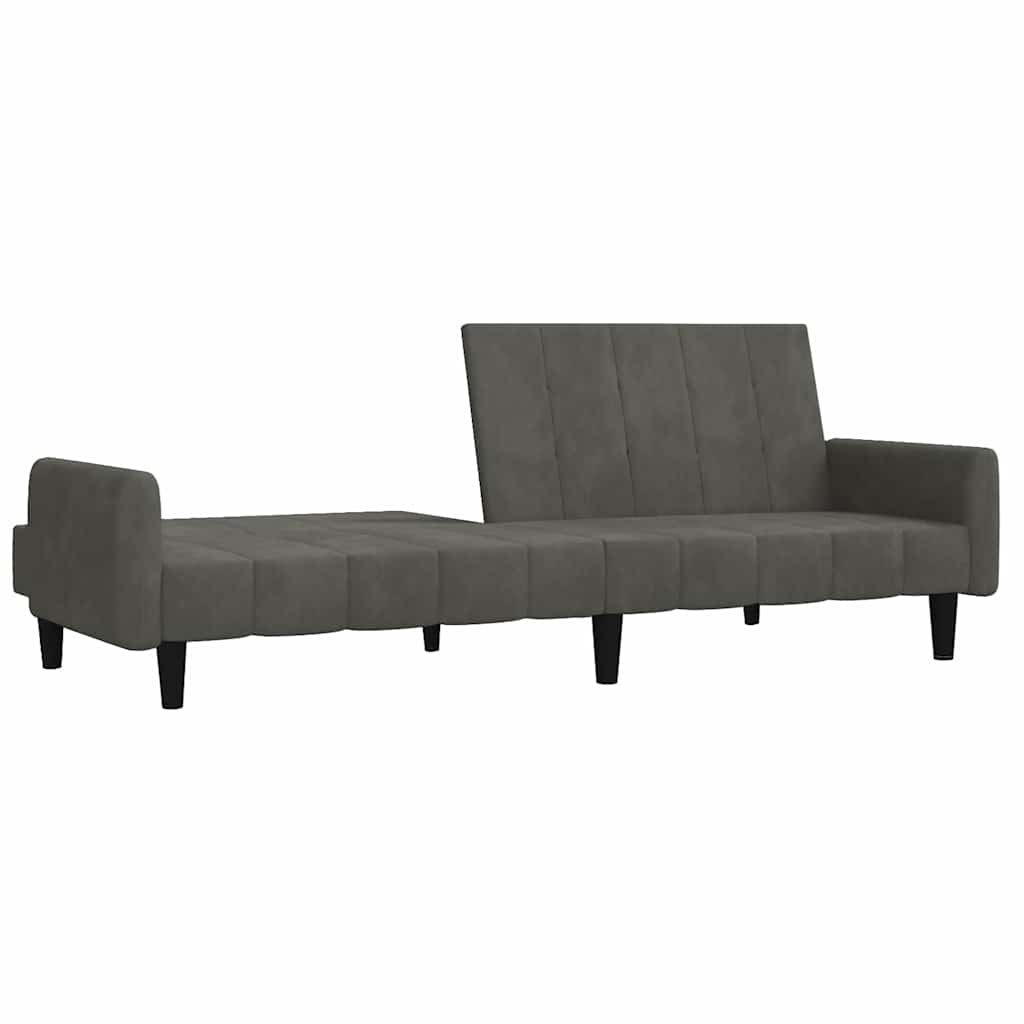 Divano Letto a 2 Posti-Sofa Letto 2 Posti-Daybed Grigio Scuro in Velluto 240585