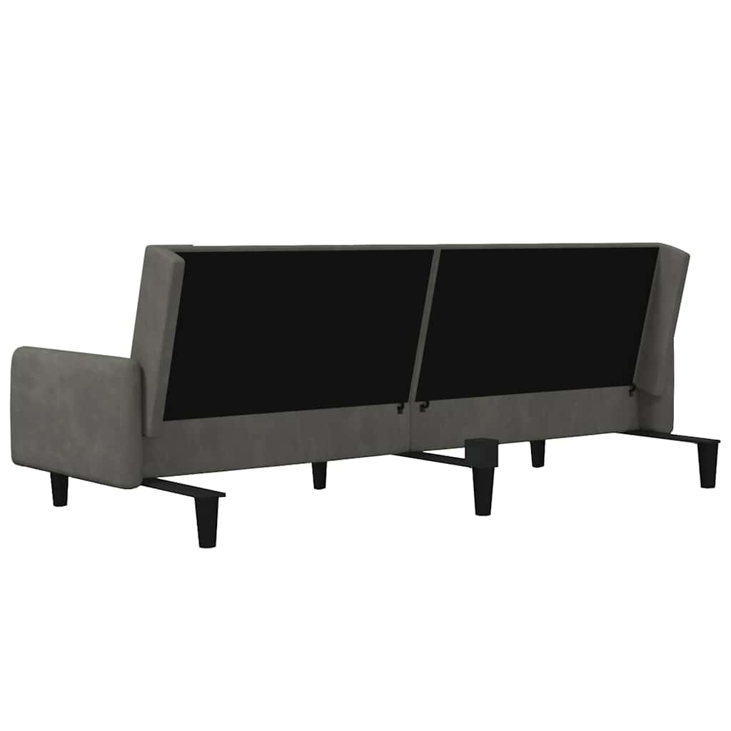Divano Letto a 2 Posti-Sofa Letto 2 Posti-Daybed Grigio Scuro in Velluto 240585