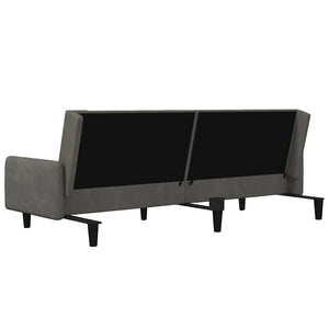 Divano Letto a 2 Posti-Sofa Letto 2 Posti-Daybed Grigio Scuro in Velluto 240585