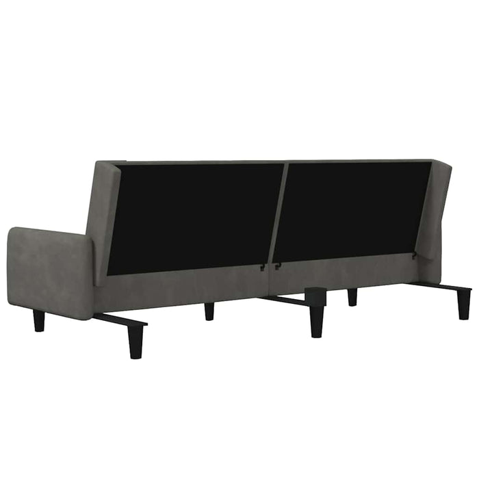 Divano Letto a 2 Posti-Sofa Letto 2 Posti-Daybed Grigio Scuro in Velluto 240585