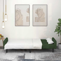 Divano Letto a 2 Posti Verde Scuro in Velluto 375776