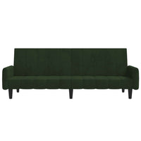 Divano Letto a 2 Posti Verde Scuro in Velluto