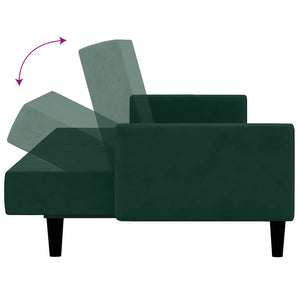 Divano Letto a 2 Posti-Sofa Letto 2 Posti-Daybed Verde Scuro in Velluto 771433