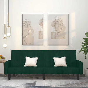 Divano Letto a 2 Posti-Sofa Letto 2 Posti-Daybed Verde Scuro in Velluto 771433