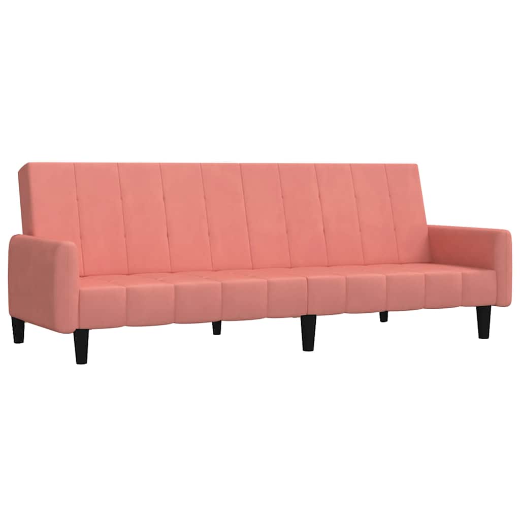 Divano Letto a 2 Posti Rosa in Velluto 375778