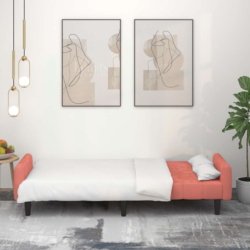 Divano Letto a 2 Posti Rosa in Vellutocod mxl 111525