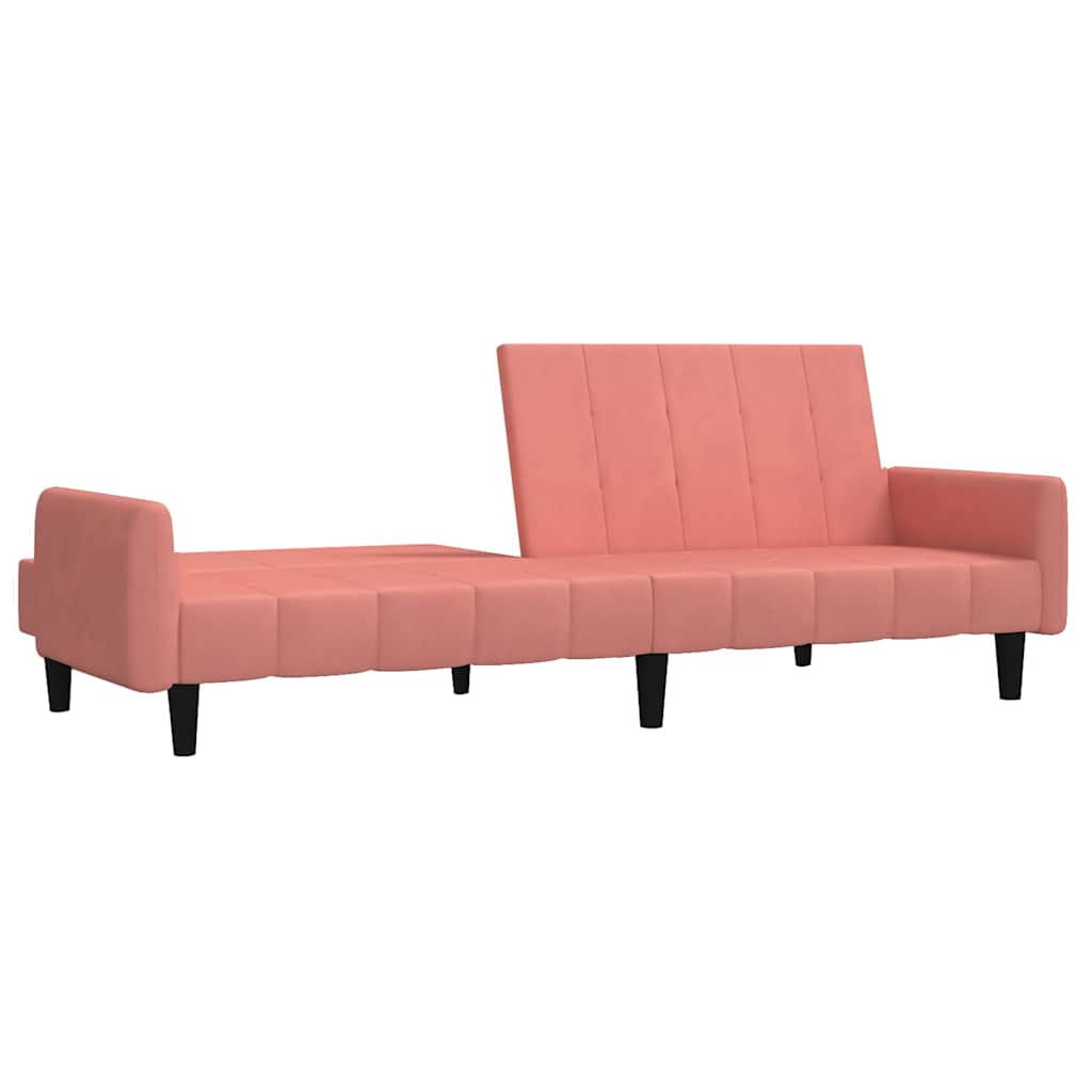 Divano Letto a 2 Posti Rosa in Velluto 375778