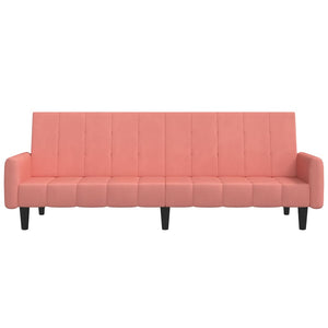 Divano Letto a 2 Posti Rosa in Velluto 375778